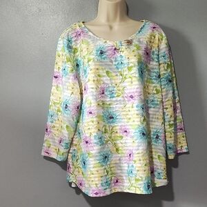 Allison Daley Floral Print Women's Size 2XL Top